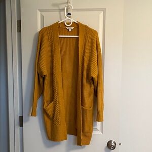 Miss Selfridge Mustard Open-Front Cardigan